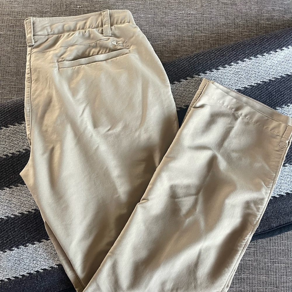 Under Armour mens tan lightweight pants 36x32